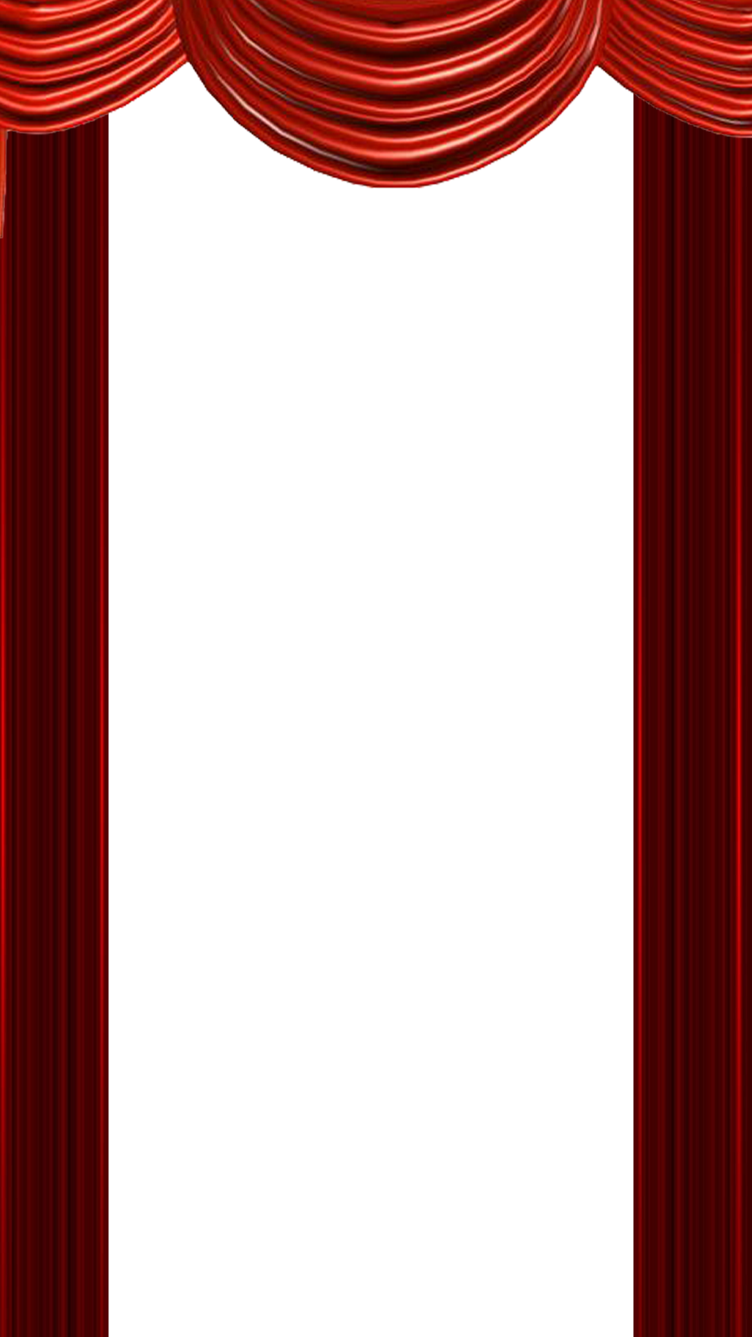 Red velvet theater curtains border